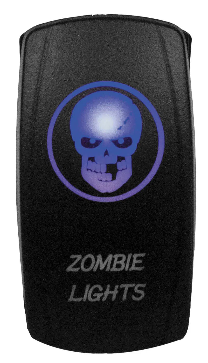 DragonFire Racing Laser-Etched Dual LED Switch - Zombie Lights on/off - Blue - 04-0076