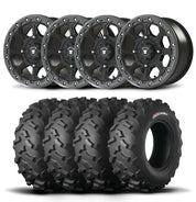 Set of Four Bullite Ruler Wheels 15" Gray And Kenda K3203 Mastodon AT Tires [33x10R-15]