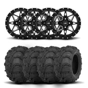 ITP Tornado 14" Matte Black Wheels And Mud Lite Tires [30x12-14]