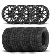 ITP Hurricane 12" Matte Black Wheels And Ultra Cross R-Spec Tires [27x10-12]