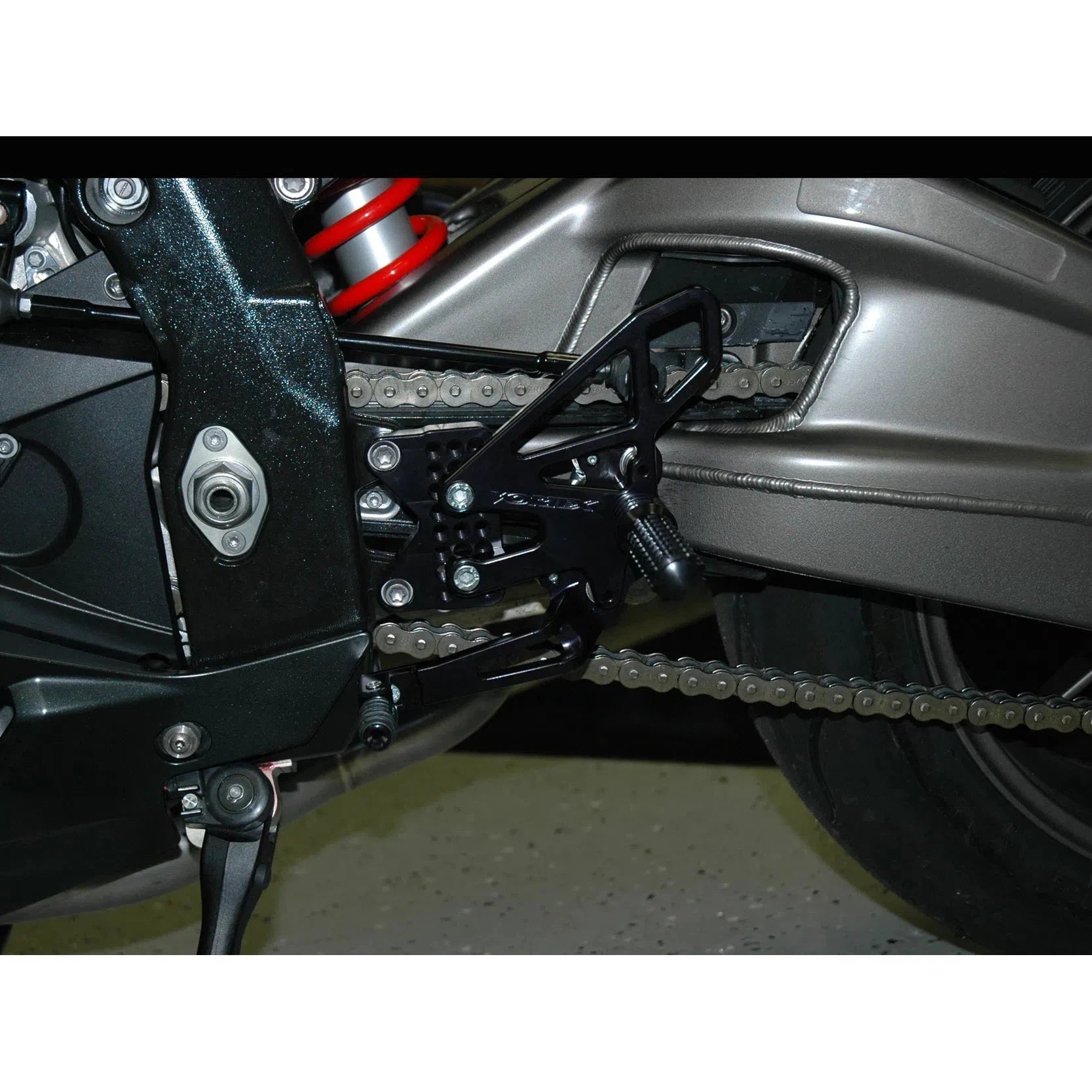 Vortex Racing Adjustable Rear Set Black - RS188K