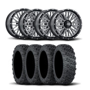 ITP Momentum 20" Machined Black Wheels And Versa Cross XTR Tires [35x10-20]