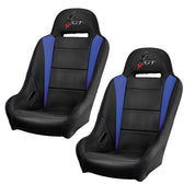 DragonFire Racing HighBack GT Seats for RZR Turbo, RZR 1000 & RZR 900 Models - Black/Blue - Pair - 15-1157