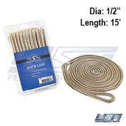 WSM 1/2'' x 15' Nylon Gold Dock Line 1000-1215G