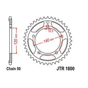 Steel Rear Sprocket 44T for Street SUZUKI GSX-R1000 2007-2008