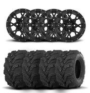 ITP Hurricane 14" Matte Black Wheels And Mud Lite XTR Tires [27x11-14]