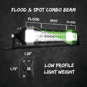 XK Glow 2-in-1 LED Light Bar Black 10" - XK063010