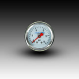 Manómetro analógico de presión de combustible Intellitronix de 15 PSI con placa frontal blanca AFP01