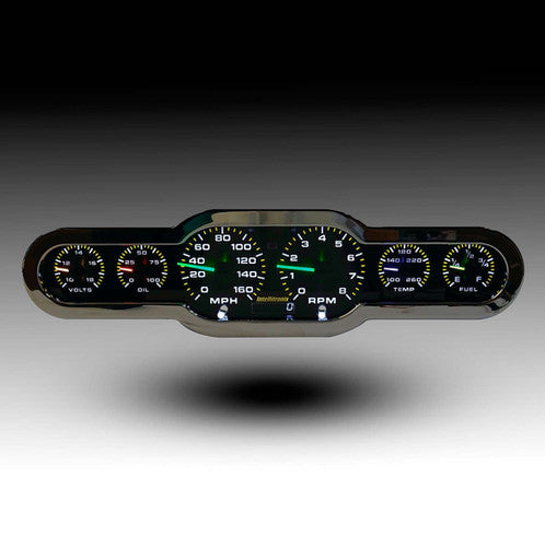 Intellitronix Universal LED Analog Gauge Cluster Set With Black Faceplate