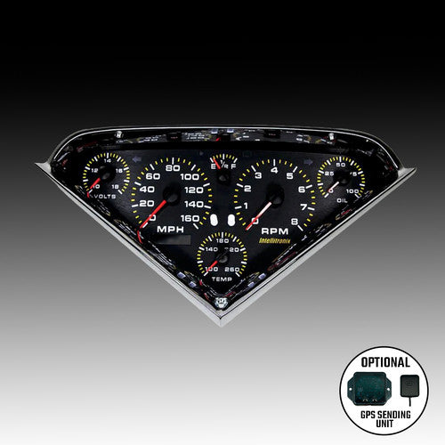 Intellitronix LED Analog Gauge Cluster Set With Black Faceplate For 1955-1959 Chevrolet Truck