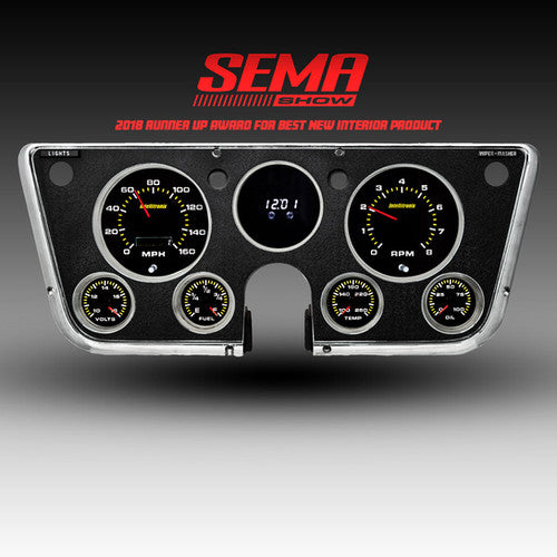 Conjunto de instrumentos analógicos LED Intellitronix con placa frontal negra para camioneta Chevrolet 1967-1972