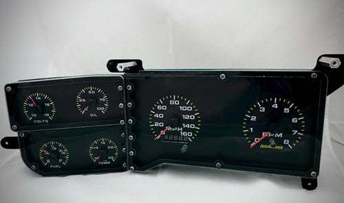 Intellitronix LED Analog Gauge Cluster Set With Black Faceplate For 1973-1987 Chevy Truck With Speedometer Sending Unit