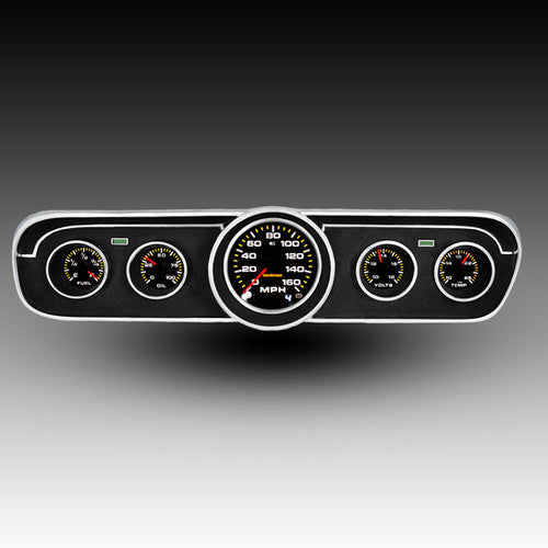 Intellitronix LED Analog Gauge Cluster Set With Black Faceplate For 1965-1966 Ford Mustang With Speedometer Sending Unit