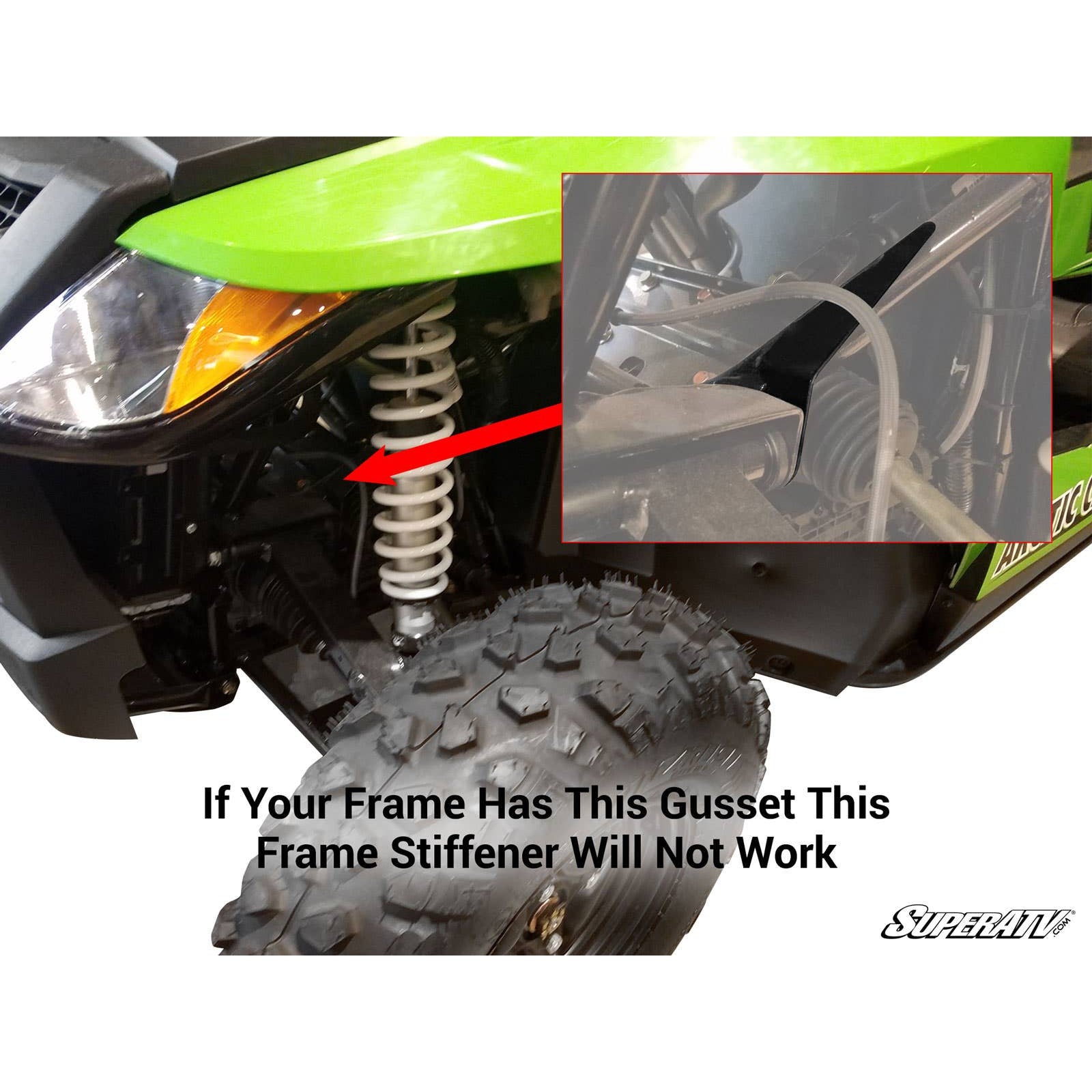 SuperATV Arctic Cat Wildcat Trail Frame Stiffener / Gusset Kit PGH-5-40-FS-02