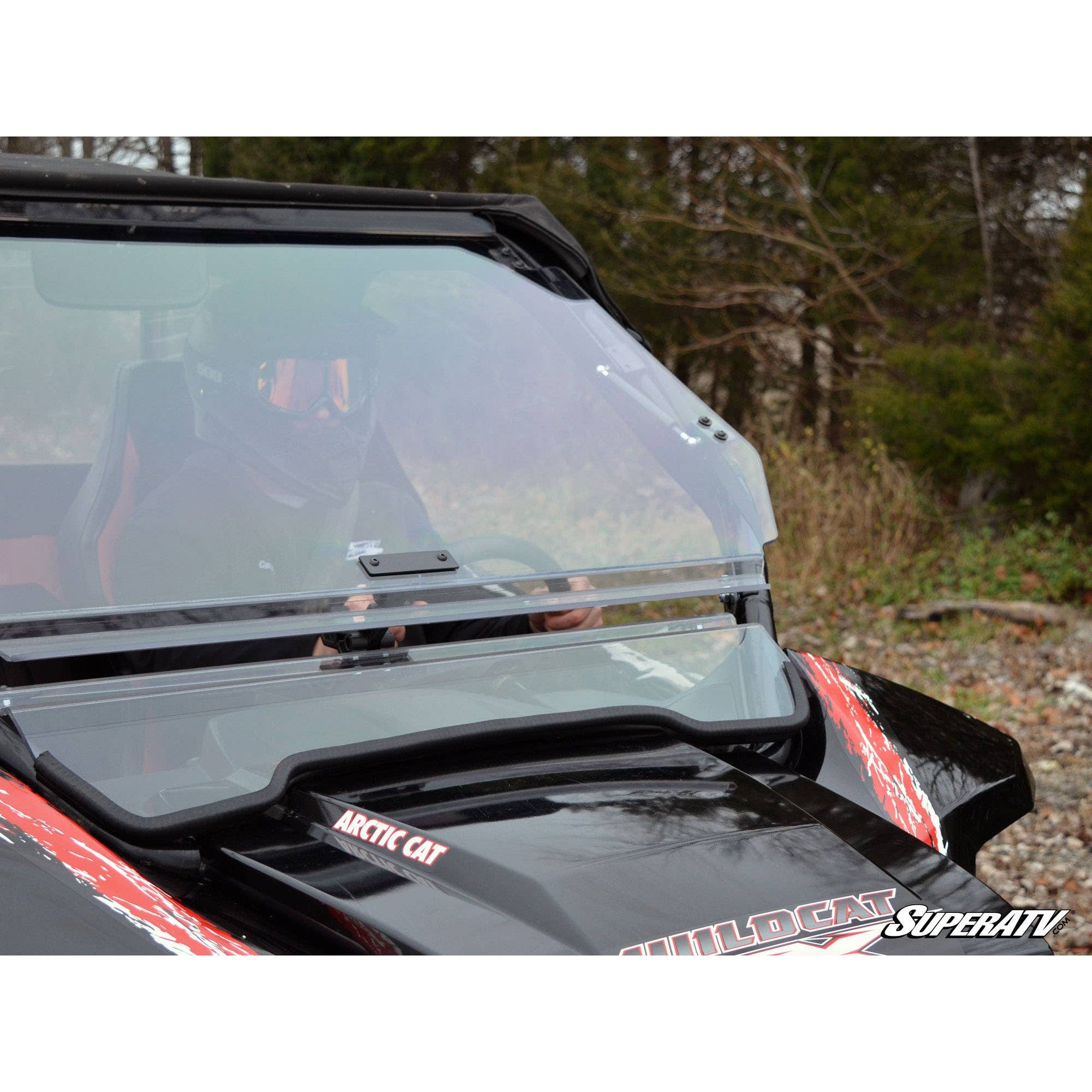 SuperATV Arctic Cat Wildcat Scratch Resistant Flip Windshield FWS-AC-WC-70