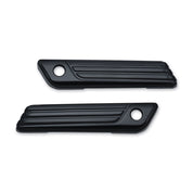 KURYAKYN BLACK TRI LINE SADDLEBAG HINGE COVERS 2014-2017 HARLEY ROAD KINGS 6987