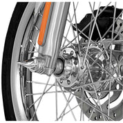 Harley FLSTN Softail Deluxe 2007-2014Twisted Axle Caps Front Chrome by Kuryakyn
