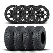 ITP Hurricane 12" Matte Black Wheels And Terra Hook Tires [26x9-12]