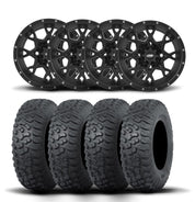ITP Hurricane 12" Matte Black Wheels And Terra Hook Tires [26x9-12]