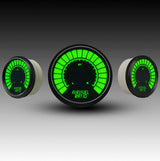 Indicador digital de aire y combustible con barra LED Intellitronix - Placa frontal negra y bisel negro