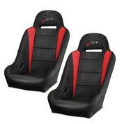 DragonFire Racing HighBack GT Seats for RZR Turbo, RZR 1000 & RZR 900 Models - Black/Red - Pair - 15-1158