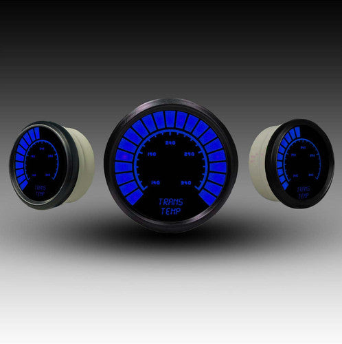Intellitronix LED Analog Bargraph Transmission Temperature Gauge - Black Faceplate With Black Bezel