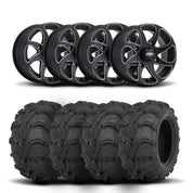 ITP Twister 14" Black Wheels And Mud Lite Tires [28x12-14]