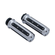 Kuryakyn Chrome Heavy Industry Grips Set Pair Throttle By Cable Harley 1982-2017