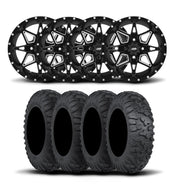 ITP Tornado 15" Matte Black Wheels And Terra Claw Tires [30x10R-15]