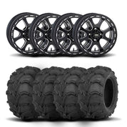 ITP Tsunami 14" Matte Black Wheels And Mud Lite Tires [30x12-14]