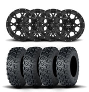 ITP Hurricane 15" Matte Black Wheels And Versa Cross XTR Tires [33x10-15]