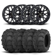 ITP Hurricane 17" Matte Black Wheels And Mud Lite Tires [27x12-14]