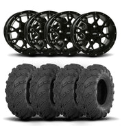 ITP Hurricane 14" Black Wheels And Mud Lite Tires [27x10-14]