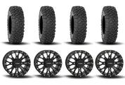 System 3 ST-3 Simulated Beadlock Matte Black 15" Wheels And XC450 Tires [35x10R-15]