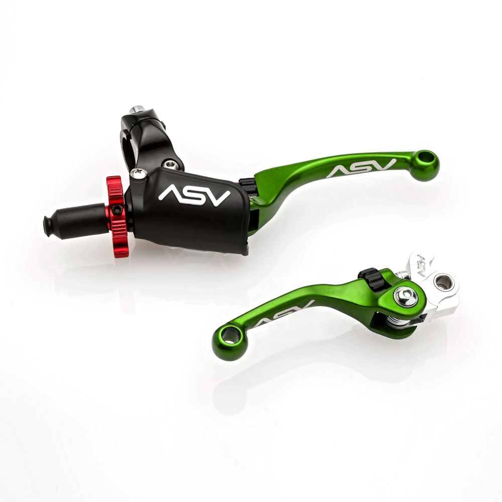 ASV F4 Pro Clutch And Brake Lever Pair Pack With Perch Green BCF40106PX