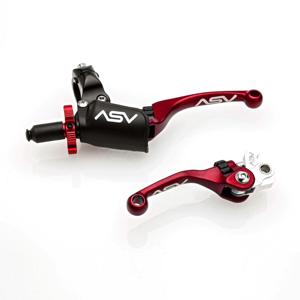 ASV F4 Pro Clutch And Brake Lever Pair Pack With Perch Red BCF40106PX