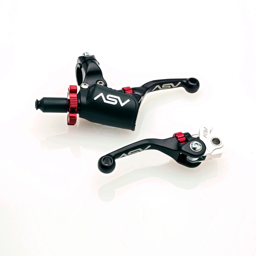 ASV F4 Pro Clutch And Brake Lever Pair Pack With Perch Shorty Black BCF40106PX