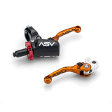 ASV F4 Pro Clutch And Brake Lever Pair Pack With Hot Start Perch Shorty Orange BCF40106YPH