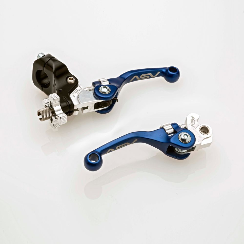 ASV F4 Clutch And Brake Lever Pair Pack With Perch Shorty Blue BCF40106YSX