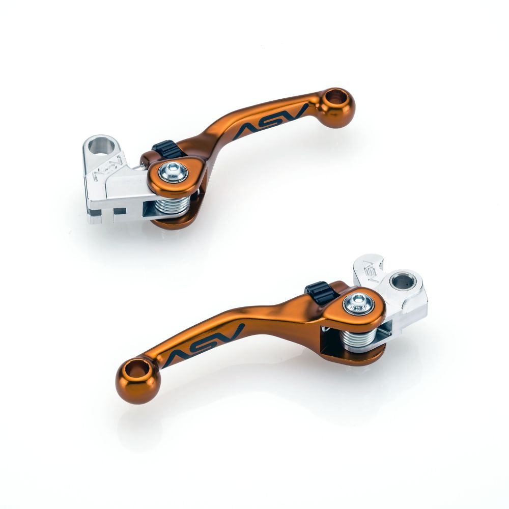 ASV F4 Clutch And Brake Lever Pair Pack Shorty Orange BCF40107