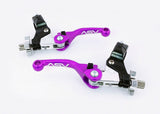 ASV F4 Dirt Cable Brake And Clutch Lever Pair Pack With Perch Shorty Purple BCF40506SX