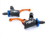 ASV F4 Pro Cable Clutch And Brake Lever Pair Pack With Perch Shorty Orange BCF40506YPX