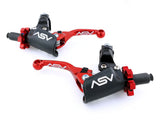 ASV F4 Pro Cable Clutch And Brake Lever Pair Pack With Perch Shorty Red BCF40506YPX