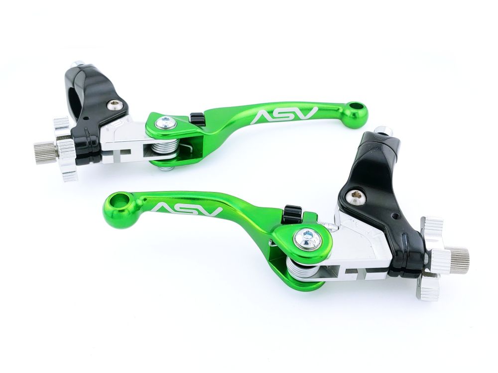 ASV F4 Cable Brake And Clutch Lever Pair Pack With Perch Green BCF40506YSX