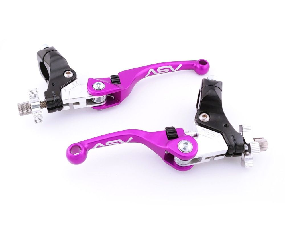 ASV F4 Cable Brake And Clutch Lever Pair Pack With Perch Purple BCF40506YSX