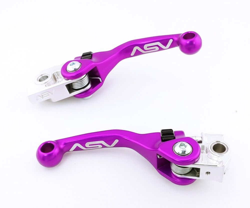 ASV F4 Clutch And Brake Lever Pair Pack Shorty Purple BCF40702