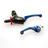 ASV F4 Pro Clutch And Brake Lever Pair Pack With Hot Start Perch Blue BCF41306YPH