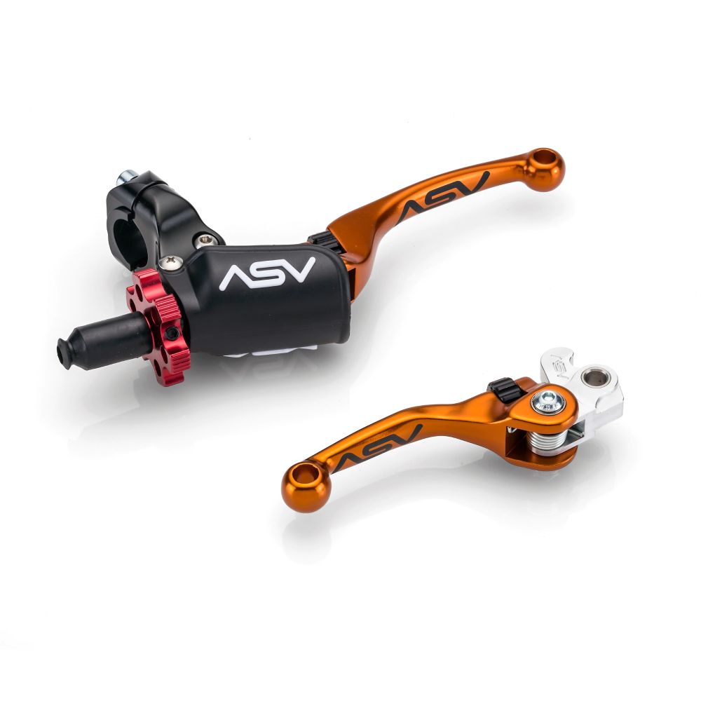 ASV F4 Pro Clutch And Brake Lever Pair Pack With Perch Orange BCF41306YPX