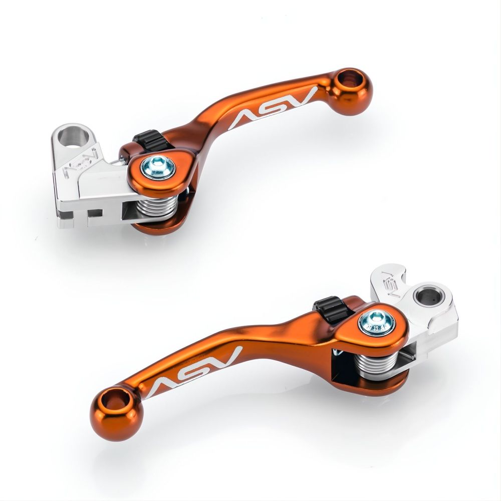 ASV F4 Clutch And Brake Lever Pair Pack Shorty Orange BCF41414