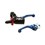 ASV F4 Pro Clutch And Brake Lever Pair Pack With Perch Shorty Blue BCF41606PX